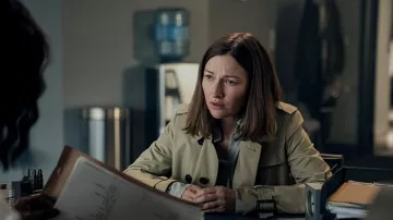 Trench coat worn by Lizzie Nealey (Kelly Macdonald) as seen in I Came By movie