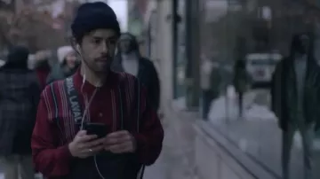 Striped red polo shirt worn by Ramy (Ramy Youssef) as seen in Ramy TV series wardrobe (Season 3)