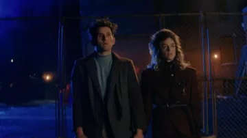 Grey coat worn by Arthur (Harry Melling) as seen in Please Baby Please movie outfits