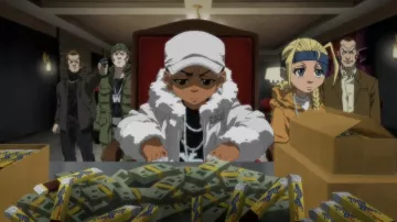 White fur coat worn by Riley freeman  regina king  in The Boondocks