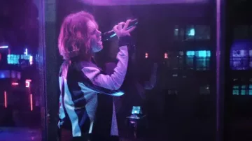 Black and white retro looking leather jacket worn by The Kid Laroi in his STAY (Live Performance) | Vevo LIFT