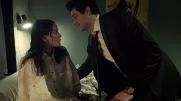 White Button Down Shirt worn by Hannah (Fivel Stewart) as seen in The Recruit TV series outfits (Season 1)