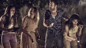 Printed shirt worn by Padre Roci (Fred Tatien) as seen in Piggy movie