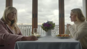 Pink blazer jacket worn by Karen Calhoun (Jennifer Coolidge) as seen in The Watcher (Season 1)