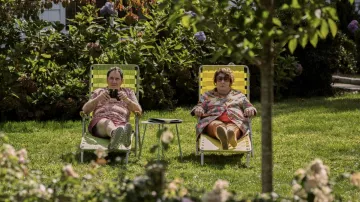 Printed shirt worn by Mitch (Richard Kind) as seen in The Watcher (Season 1)