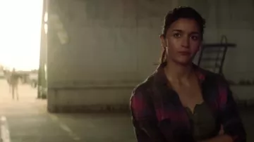 Plaid Flannel Shirt worn by Keya Dhawan (Alia Bhatt) as seen in Heart of Stone movie wardrobe