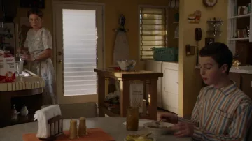 Striped pajamas worn by Sheldon Cooper (Iain Armitage) as seen in Young Sheldon TV series wardrobe (Season 6 Episode 1)