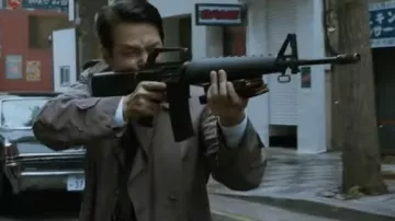 Grey Trench Coat worn by Lee Jung-jae as seen in Hunt movie outfits