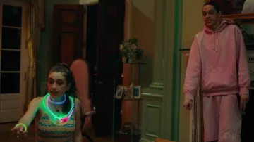 Supreme pink shorts worn by Gary (Pete Davidson) as seen in Meet Cute