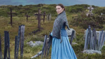 Shwal a cuadros usado por Lib Wright (Florence Pugh) como se ve en The Wonder