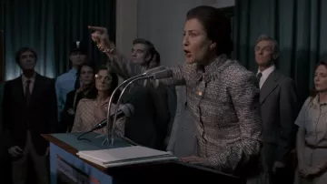 The dress worn by Simone Veil (Elsa Zylberstein) in the film Simone - The Journey of the Century