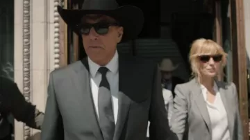 Black Sunglasses worn by John Dutton (Kevin Costner) as seen in Yellowstone TV series outfits (Season 5)