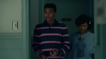 Ralph Lauren Stripedl Polo Shirt worn by Spencer (William Chris Sumpter) as seen in The Midnight Club (S01E08)