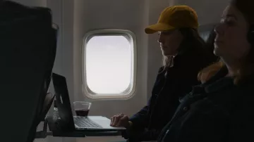 Yellow hat cap worn by Eileen Fitzgerald (Hilary Swank) as seen in Alaska Daily TV series wardrobe (Season 1 Episode 1)