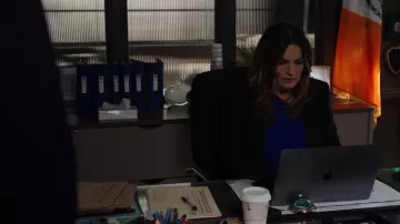 Blue top worn by Detective Olivia Benson (Mariska Hargitay) as seen in Law & Order: Special Victims Unit TV series wardrobe (S24E03)