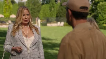 Chanel Tweed Blazer worn by Karen Calhoun (Jennifer Coolidge) as seen in The Watcher Outfits (Season 1 Episode 1)