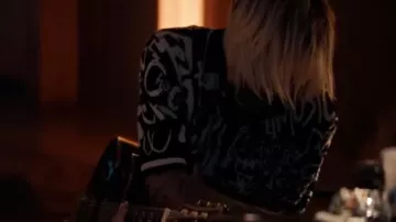 Letters Printed Black Polo Shirt worn by Cole (Machine Gun Kelly) as seen in Taurus movie outfits