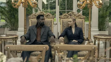 Grey long coat worn by Wilf Netherton (Gary Carr) as seen in The Peripheral (S01E03)