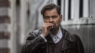 The leather jacket worn by Lucien Dupré (Clovis Cornillac) in the film Couleurs de l'incendie