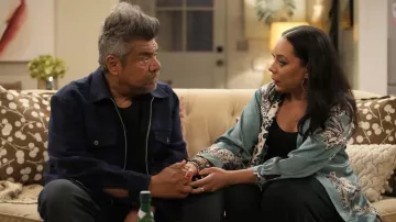 Printed Silk Blouse worn by Rosie (Selenis Leyva) as seen in Lopez vs. Lopez (S01E01)