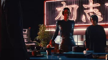 Leather dress worn by Akira (Rina Sawayama) as seen in John Wick: Chapter 4 movie wardrobe