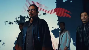 Printed jacket worn by Shimazu (Hiroyuki Sanada) as seen in John Wick: Chapter 4 wardrobe