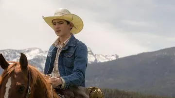 Wrangler Denim jacket worn by Carter (Finn Little) as seen in Yellowstone TV series (Season 5 Episode 2)