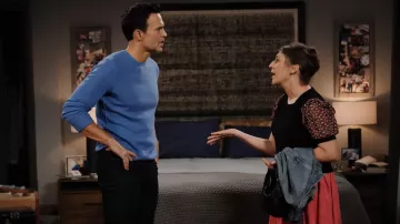 Red skirt worn by Kat (Mayim Bialik) as seen in Call Me Kat TV series wardrobe (Season 3 Episode 6)