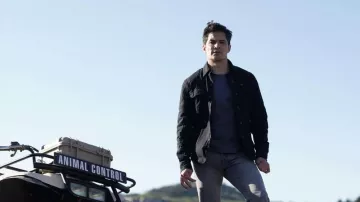 Zip jacket worn by Levi Delgado (Nicholas Gonzalez) as seen in La Brea TV show wardrobe (Season 2 Episode 7)