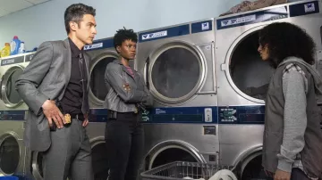 Grey Leather Jacket worn by Special Agent Tiffany Wallace (Katherine Renee Kane) as seen in FBI TV show wardrobe (Season 5 Episode 7)