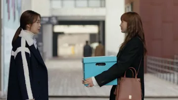 Sac à main structuré brun porté par Kang Dan Yi (Lee Na-young) dans Romance Is a Bonus Book série télévisée (Saison 1)