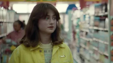 Yellow jacket worn by Denise (Raffey Cassidy) as seen in White Noise movie