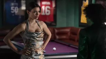 Silk Floral Printed Dess worn by Nadia Morales (Eva De Dominici) as seen in The Cleaning Lady (S02E09)