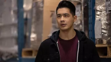 Black Zip Hoodie worn by Henry Yan (Eddie Liu) as seen in Kung Fu TV series outfits (Season 3 Episode 8)