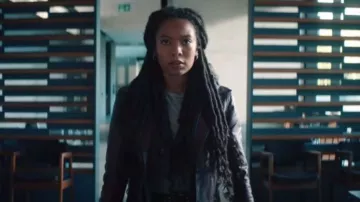 Leather jacket worn by Marie (Jaz Sinclair) as seen in Gen V TV series outfits (Season 1)