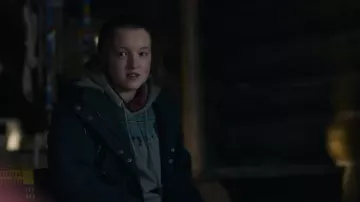 Grey hoodie worn by Ellie Williams (Bella Ramsey) as seen in The Last of Us TV show (Season 1)