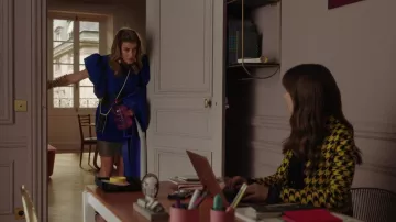 Blue dress worn by Madeline (Kate Walsh) as seen in Emily in Paris TV series outfits (Season 3 Episode 3)