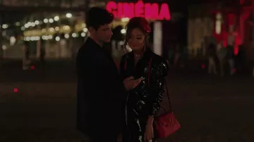 Long leather Blazer jacket worn by Mindy Chen (Ashley Park) as seen in Emily in Paris Outfits (Season 3 Episode 7)