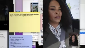 Camisa de lunares blancos y negros usada por Grace (Nia Long) como se ve en Missing