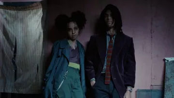 Red striped tie worn by Ugly (Keith Powers) as seen in Door Mouse