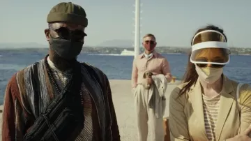 Lunettes de soleil à monture circulaire portées par Lionel Toussaint (Leslie Odom Jr.) dans Glass Onion: A Knives Out Mystery