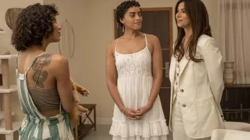 White summer dress worn by Ruby Akuda (Kiara Barnes) as seen in Fantasy Island (S02E01)