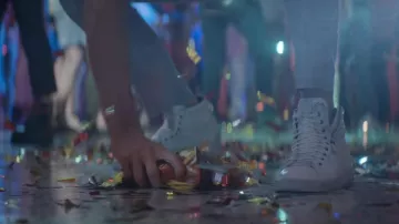 The high white sneakers worn by The Man from Miami (Pierson Fodé) in the movie The Man from Toronto