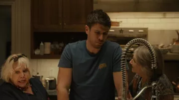 Heroes Motors T-Shirt worn by Sean Turner (Toby Kebbell) as seen in Servant TV series (S04E03)