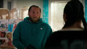 Champion Green Hoodie worn by Ezra (Jonah Hill) as seen in You People
