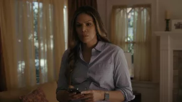 Striped maternity shirt worn by Zarina Killebrew (Merle Dandridge) as seen in Truth Be Told (S03E03)
