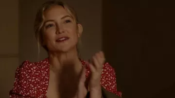 Floral red dress worn by Simone Cleary (Kate Hudson) as seen in A Little White Lie movie