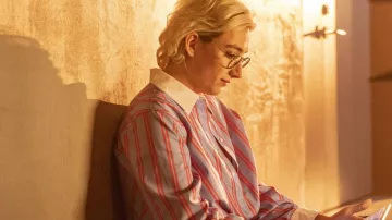 Striped shirt worn by Ian Wright (Mason Alexander Park) as seen in Quantum Leap TV series wardrobe (Season 1 Episode 12)