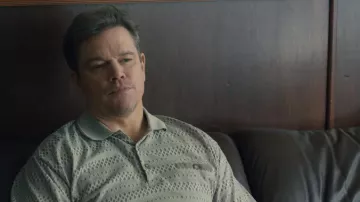 Grey polo shirt worn by Sonny Vaccaro (Matt Damon) as seen in Air