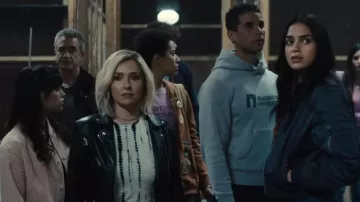 Veste en cuir portée par Kirby Reed (Hayden Panettiere) comme on le voit dans le film Scream VI